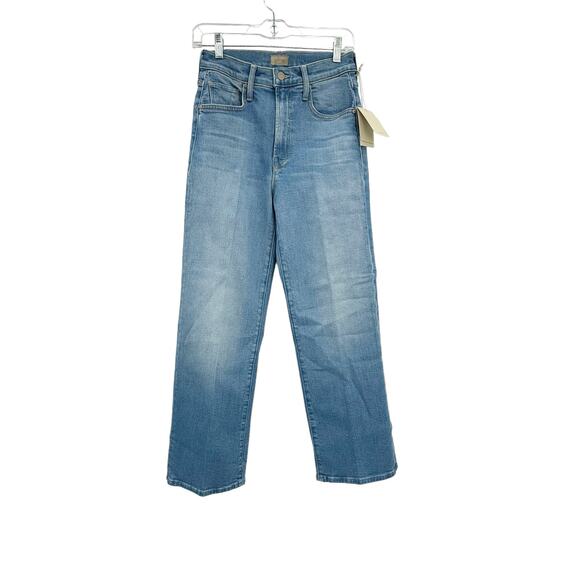 Mother The Rambler Zip Ankle Jeans Wide Straight Leg Going Dutch Blue 34 NWT - Picture 6 of 11